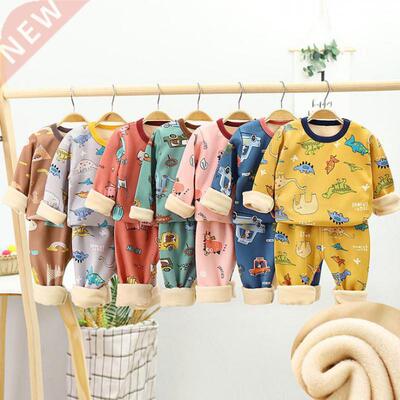 Children Pyjamas Winter Kids Clothing Sets Warm Fleece Pajam