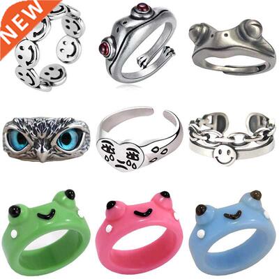 Cute Women Men Smple Desgn Rngs Vntage Owl Frog Snake Sm