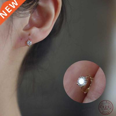 925 Sterling Silver Korea Simple Four Claws Inlaid Zircon St