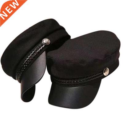 Fashion Women Men Military Hat Spring Autumn Sailor Hats Bla