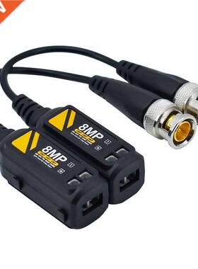 1Pairs 8MP BNC Video Balun Connector Transmission Twisted Pa