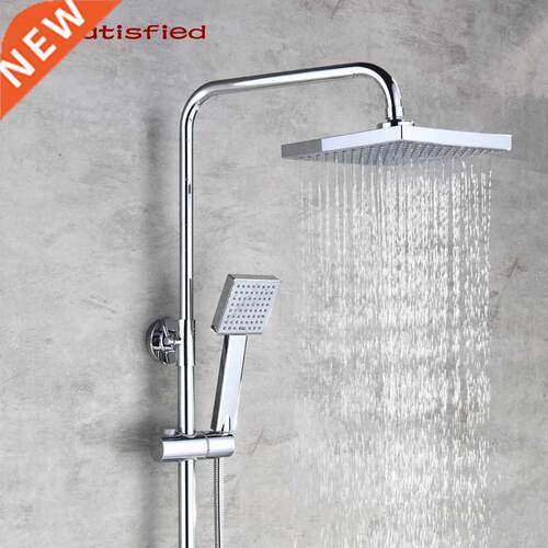Universal Square Chrome Hand held Showerhead Water saving A