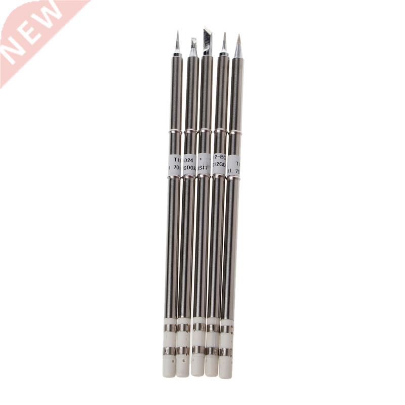 5 Pcs T12 Series Solder Iron Tips For Hakko FX951 BAKON 950D