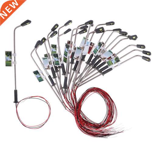 20 Pieces Mini Model Railway Train Lamppost Set Light LEDs W