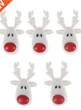 5pcs 18x30mm Christmas White Reindeer Resin Flatback Cab