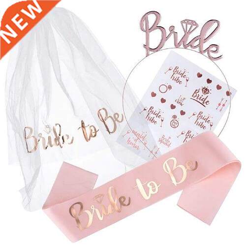 4pcs Wedding Sash Set Gold Letters Accessories Arm Shoulder
