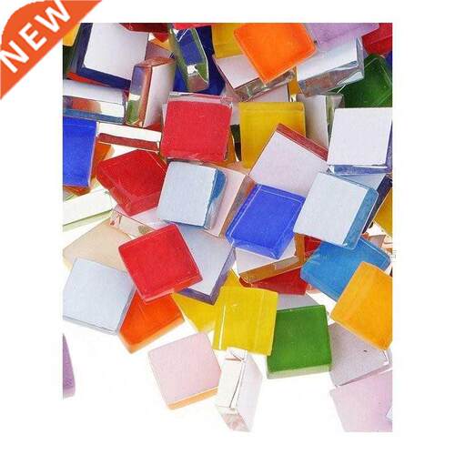 100 g Mixed Color Square Clear Glass Mosaic Tiles  Craft