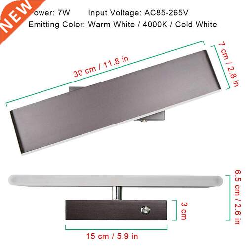 Led indoor wall lamps rotation adjustable switch modern wall