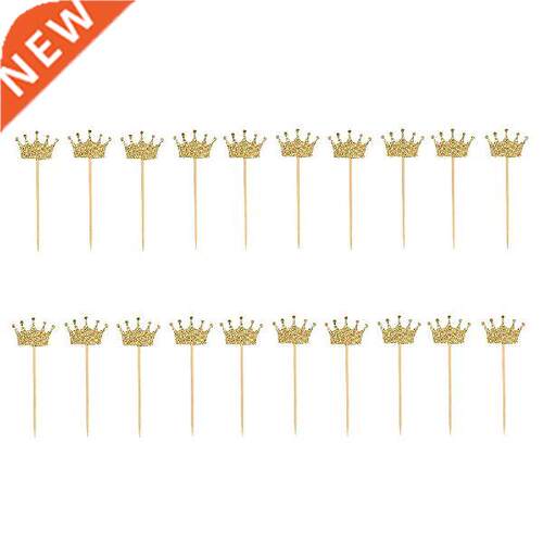 Topper Cake Cupcake Crown Pick Glitter Decorations Baby