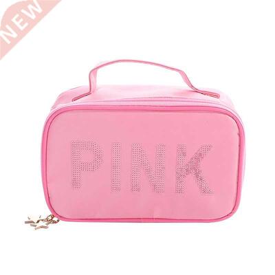 New PINK Women Multifunction Cosmetic Bag Toiletries Organiz
