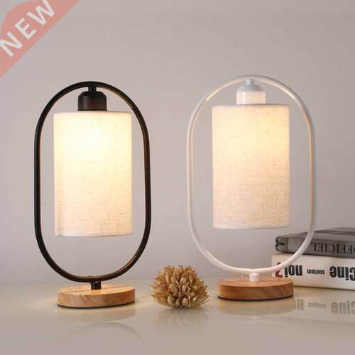 1Pc Nodic Simple Bedroom Bedside Desk Lamp Home Wooden Base