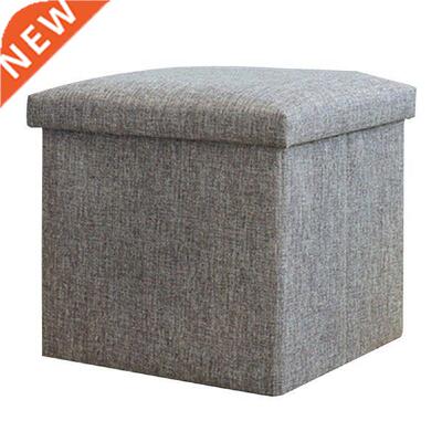 Storage Box Seat Pouffe Linen Practical Strong Load