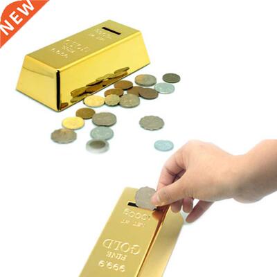 Novelty Gold Bar Shaped Money Box Luxury Style Bank Saving