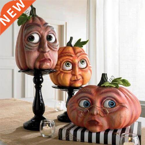Halloween Pumpkin Lantern Ornaments Funny Face Resin