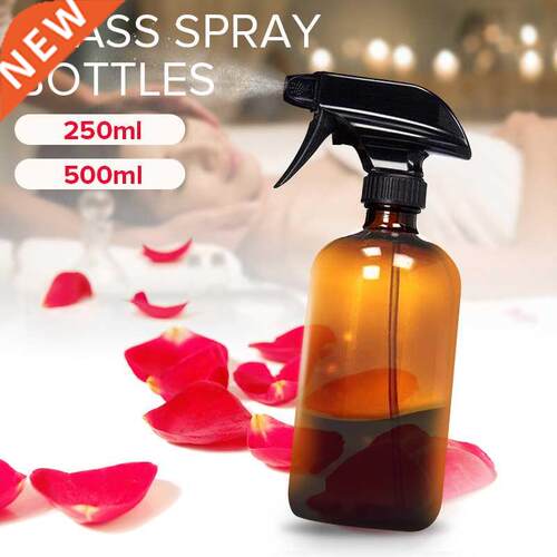250/500ml Amber Glass Salon Spray Bottles Essential Oil Arom