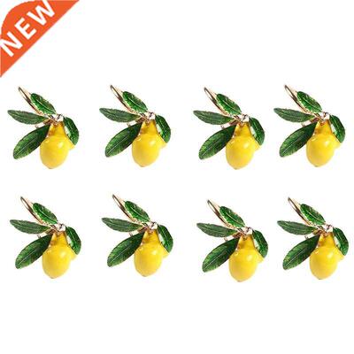Napkin Rings Set of 8,Lemon Wedding Napkin Holder Gold Napki
