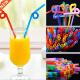 Flexible Long Plastic Drinking Grade 100Pcs Straws Extra