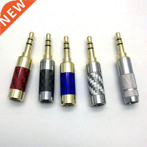 Crbon Fiber dpter udio Jck 3.5mm 3 Pole Stereo Mle Plu