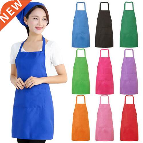1Pc Sleeveless Kitchen Cooking Polyeer Solid Color Home Ap
