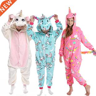 Kigurumi Suit for Children Winter Overalls Warm Kids Pajamas