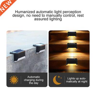 4Pcs Solar Power Stair Deck Lights 000K Outdoor Fence