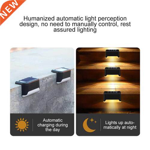4Pcs Solar Power Stair Deck Lights 000K Outdoor Fence