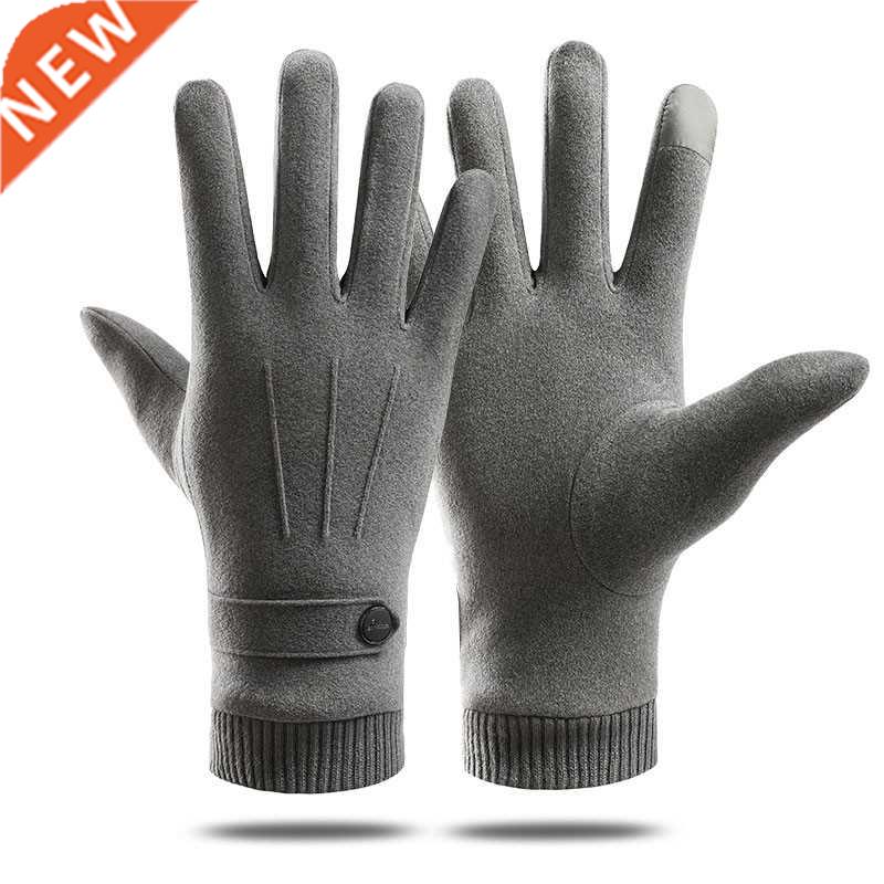 Winter Keep Warm Touch Screen Plus Velvet Inside Suede Mens