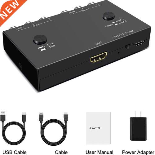 AV To HDMI-compatible Converter Double AV Port RCA To HDMI-c