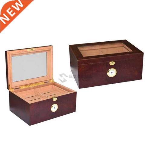 Glass Top humidor Wood Spanish cedar Cigar Storage Humidor