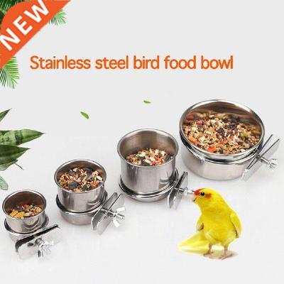 Bird Feeding Food Drinking Dish Stainless Steel Pet Birds
