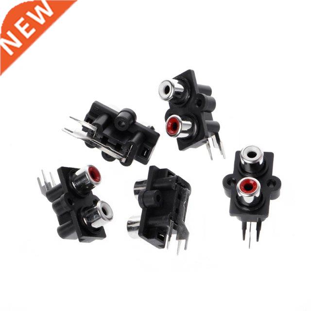5Pcs PCB Mount 2 Position Stereo Audio Video Jack RCA Female