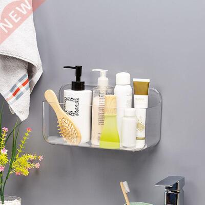 Bathroom kitchen transparent storage rack wall-mounted
