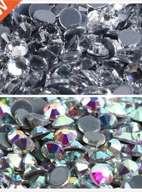 Glss Crystl B/Cler Hotfix Rhinestone Flt Bck Iron On S