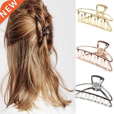New Women Girls Geometric Hair Claw Clamps Metal Hair Crab M