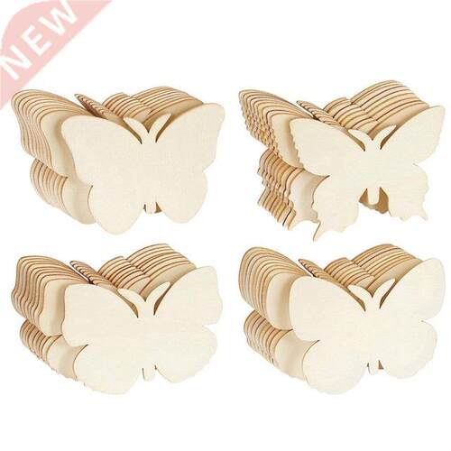 40 PCS Blank Unfinished Wooden Butterfly Wood Shapes Crafts