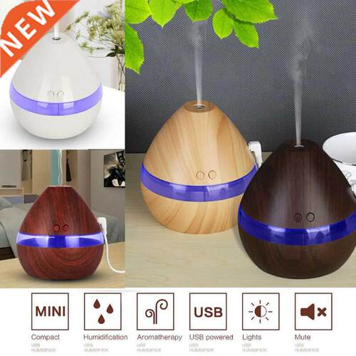 300ML Air Humidifier Essential Oil Diffuser wood grain Aroma