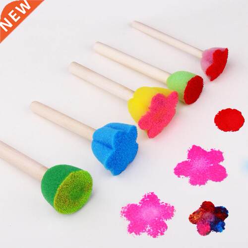 5pcs/set  Wooden Sponge Graffiti Painting Brushes 适用于