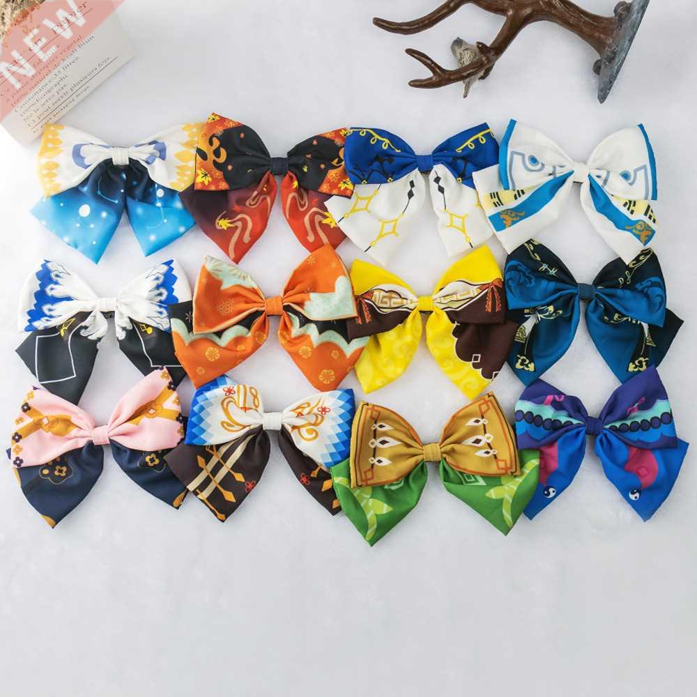 New Genshin Impact Cosplay Bowknot Hair Ring Clip Ganyu Baal