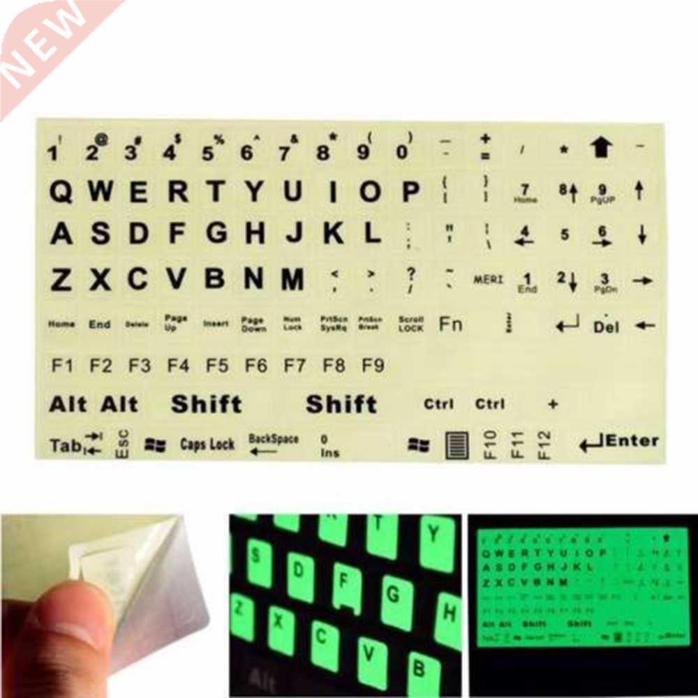 1PC English Standard Keyboard Sticker General PC Laptop Fluo