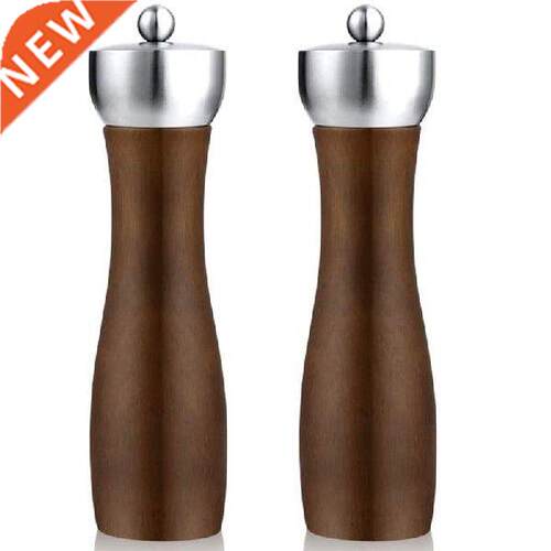 New Salt and Pepper Grinder Set, Premium Beech Wood Salt