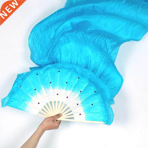 1.8m Hand Made Colorful Silk Fans Dancing Bamboo Long Silk