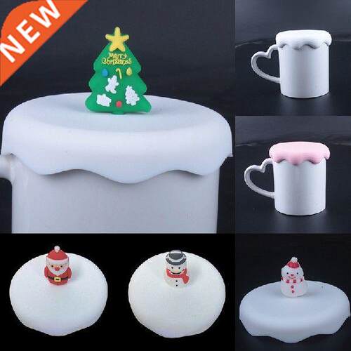 Christmas Cup Lid Silicone Cup Cover Heat-resistant Leak