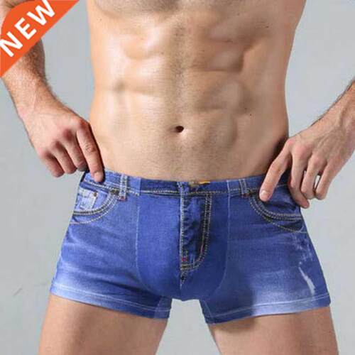 Menore Men printed Denim short underpants summer male cotton