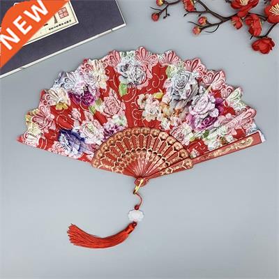 Chinese Japanese Style Silk Folding Fan Printing Pattern