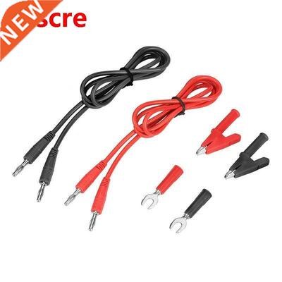 2Pcs 6 in1 Alligator Clips 6mm Banana Plug to Banana Plug Te