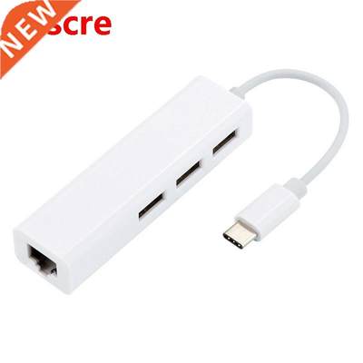 USB C to Ethernet Adapter Type-C to USB2.0 Hub with RJ145 In