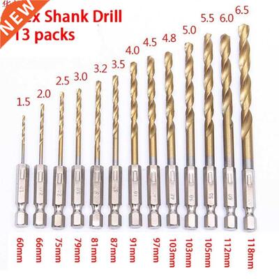 1pcs 1.5-6.5mm 1/4inch Titanium Drill Bit Set Inch Hex Shan