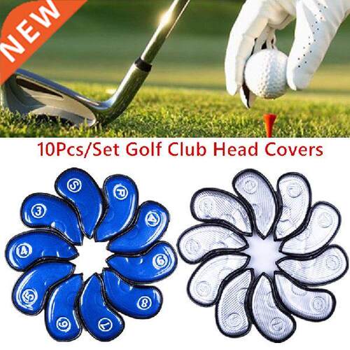 10pcs/set Pu Golf Club Headcover Golf Iron Head Covers Golf