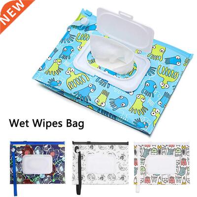 18*14cm Plastic Wet Wipes Bag Flip Cover Snap Strap Tissue