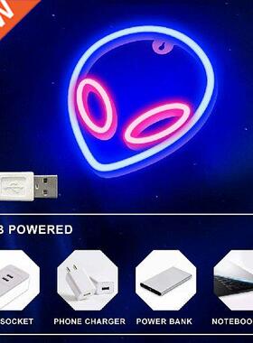 Wall Hanging LED Alien Neon Lights USB/Battery Operated